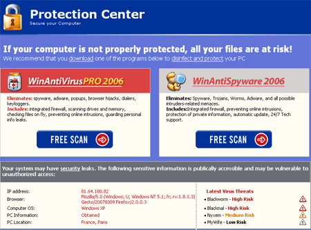 WinAntiVirus Winfixer WinAntiSpyware ErrorSafe
